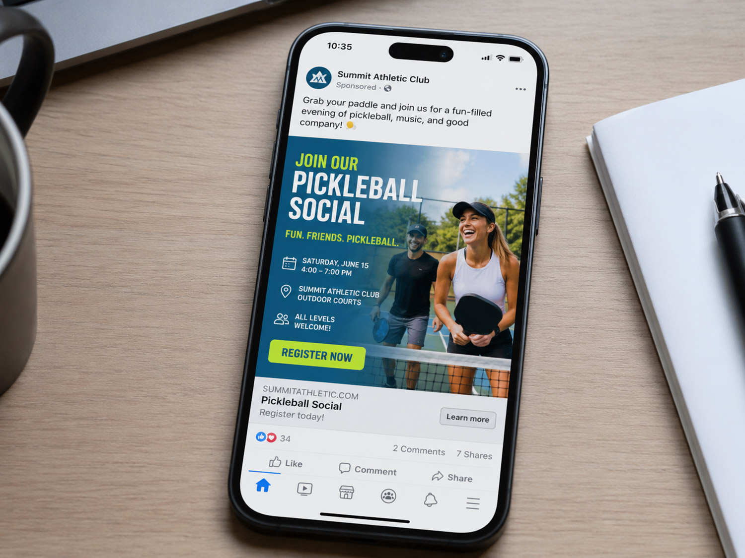 pickleball event digital ad
